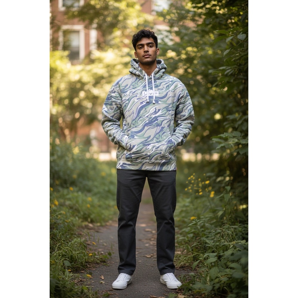 Levi's Men's‎ Relaxed Fit Swirl Camo Hoodie Sweatshirt Size L